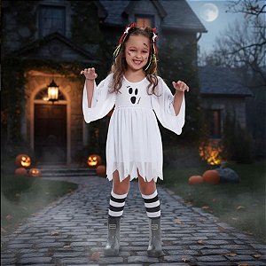 Fantasia Infantil Fantasma Horripilante Luxo