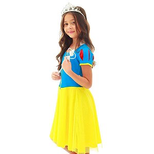 Fantasia Infantil Princesa Branca de Neve TIARA + VARINHA