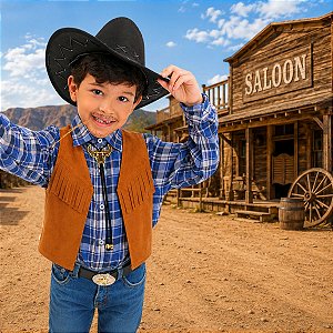 Colete Cowboy CARAMELO com Franjas
