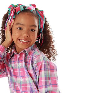 Camisa Xadrez Infantil ROSA - Chiclete - FESTA JUNINA