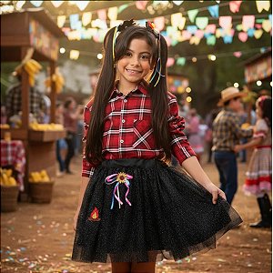 Camisa Xadrez Infantil Moranguinho - FESTA JUNINA