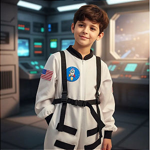 Fantasia Astronauta Infantil NASA com Suspensório
