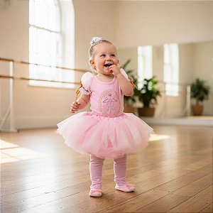Fantasia Sapatilhas de Bailarina - body e saia tutu