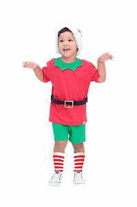 Fantasia Duende Esperto - camiseta, shorts e gorro