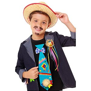 Paletó Infantil Noivo Festa Junina JEANS + BRINDE BROCHE