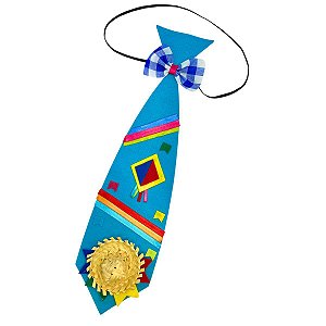 Gravata Festa Junina Infantil Caipira AZUL TURQUESA - Quadrilha