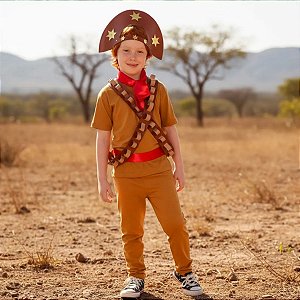 Roupa Cangaceiro Lampião - C/ ACESSÓRIOS COURO ECOLÓGICO