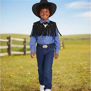 Conjunto country COLETE + GRAVATINHA + CINTO - 3 itens