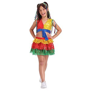 Roupa Frevo Luxo Infantil Menina BLUSA + SAIA