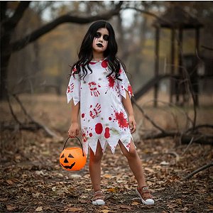 Fantasia de Zumbi Infantil SEM capuz Menina