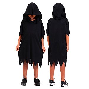 Fantasia Túnica Preta COM Capuz Menino