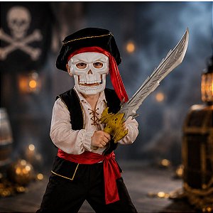 KIT Acessórios COMPLETO Pirata | máscara + espada + chapéu