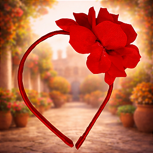 Tiara Espanhola Infantil com Rosa Vermelha