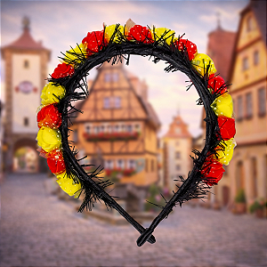 Tiara Alemã Infantil com Flores e Marabu