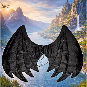 Asa de Dragão Infantil Banguela Preta com Escamas