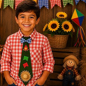 Gravata Festa Junina Infantil Caipira VERDE MUSGO - Quadrilha