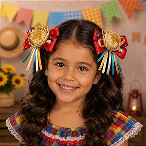 Par de Laços Festa Junina Vermelho Luz Junino - BRIGADEIRO