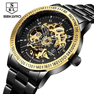 Relógio Esqueleto Steampunk Mecânico Automático