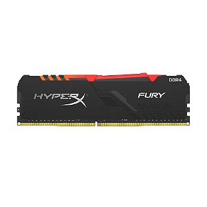 Memória Gamer HyperX Fury 8GB 2666MHz DDR4 Preto RGB HX426C16FB3A/8