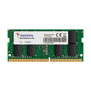 Memória para Notebook Adata, SO-DIMM, 8GB, DDR4, 2666MHz, Verde - AD4S26668G19-SGN
