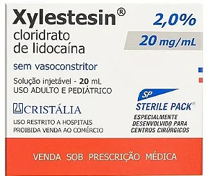 XYLESTESIN 2% - S / VASOCONTRITOR 1 FRASCO AMPOLA 20 ML - CRISTALIA