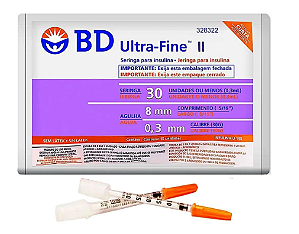 Seringa de Insulina 0,3ml 8x0,3mm - 30G - 10un - BD