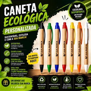 Caneta Ecológica Personalizada de Papelão – Brinde Sustentável para Empresas