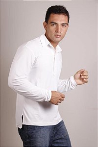 Camiseta com Proteção UV Polo Fit Man Manga Longa