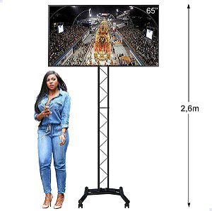 Suporte Para Tv Pedestal Maior Altura 2,6 metros Tv até 65 polegadas