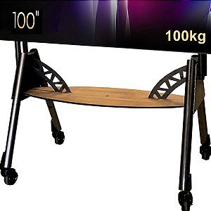 Suporte Pedestal Móvel para TV até 100" Tela Interativa Lousa Digital Suporta 100kg - VESA 800x600