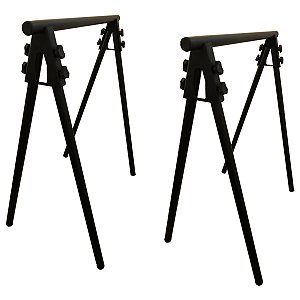 Cavalete de Ferro Desmontável Para Tampo de Mesa 2 peças preto