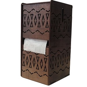 Porta Papel Higiênico De Madeira Mdf Parede Ou Bancada Afro