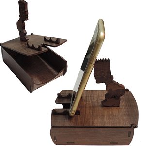 Suporte Celular Mesa Madeira com porta treco Toda Bart