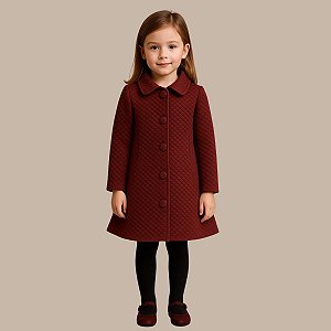 Sobretudo Infantil Marsala Menina Inverno Blusa Criança