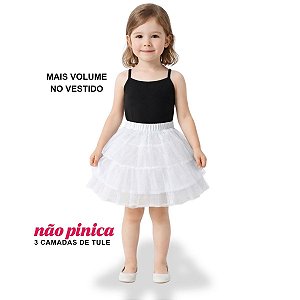 Saiote Anágua Infantil Katitus Armação Vestido Branco