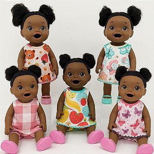 Kit Com 5 Roupinhas + 5 Calcinhas Baby Alive ou Boneca 30 cm