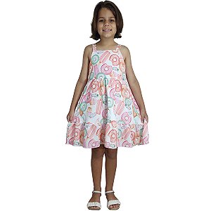 Vestido Infantil Verão Docinho Sorvete Colorido