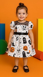 Vestido de Festa Infantil Fantasia Halloween Divertida 1 a 4 anos