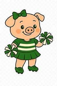 Body Bebê Menina Torcedora Futebol Verde e Branco Porco com Saia Rodada