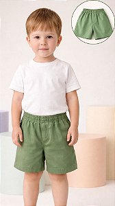Bermuda Infantil Menino Sarja Shorts Algodão 1 a 4 Anos Roupa Infantil Verde