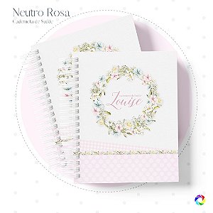 Caderneta de Saúde - Livro do Bebê - Neutro Rosa - Personalize