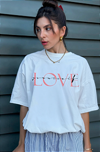 T-SHIRT OVERSIZED ESTAMPA LOCALIZADA LOVE YOURSELF