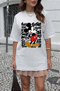 T-SHIRT OVERSIZED ESTAMPA LOCALIZADA MICKEY SAYS