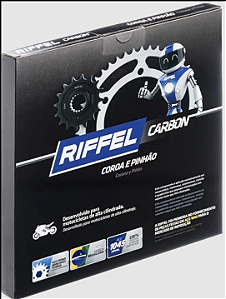 Kit Coroa E Pinhão Riffel 71104 43Z 16Z Honda Cb 600F Hornet 07-13 Carbon (Le) - Un