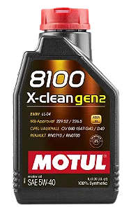 Óleo de Motor MOTUL 8100 X-CLEAN GEN2 5W40 SN 1L