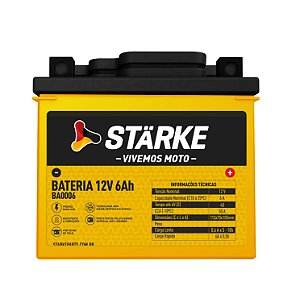 Bateria De Moto Biz 125 / Fan 125 / Titan 150 12V 6Ah Starke