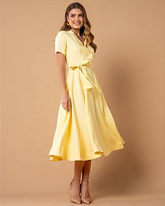 Vestido Elizabeth Amarelo Manteiga