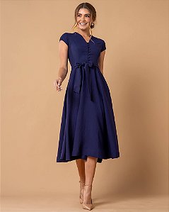 Vestido Agnes - Azul Marinho