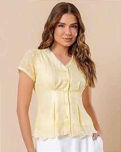 Blusa Audrey Amarelo Manteiga
