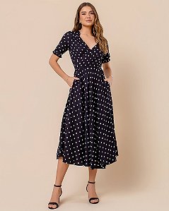 Vestido Kelly Poá - Preto